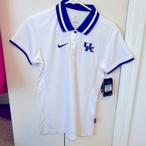 COPY - NWT Nike University of Kentucky Dri-Fit white polo medium